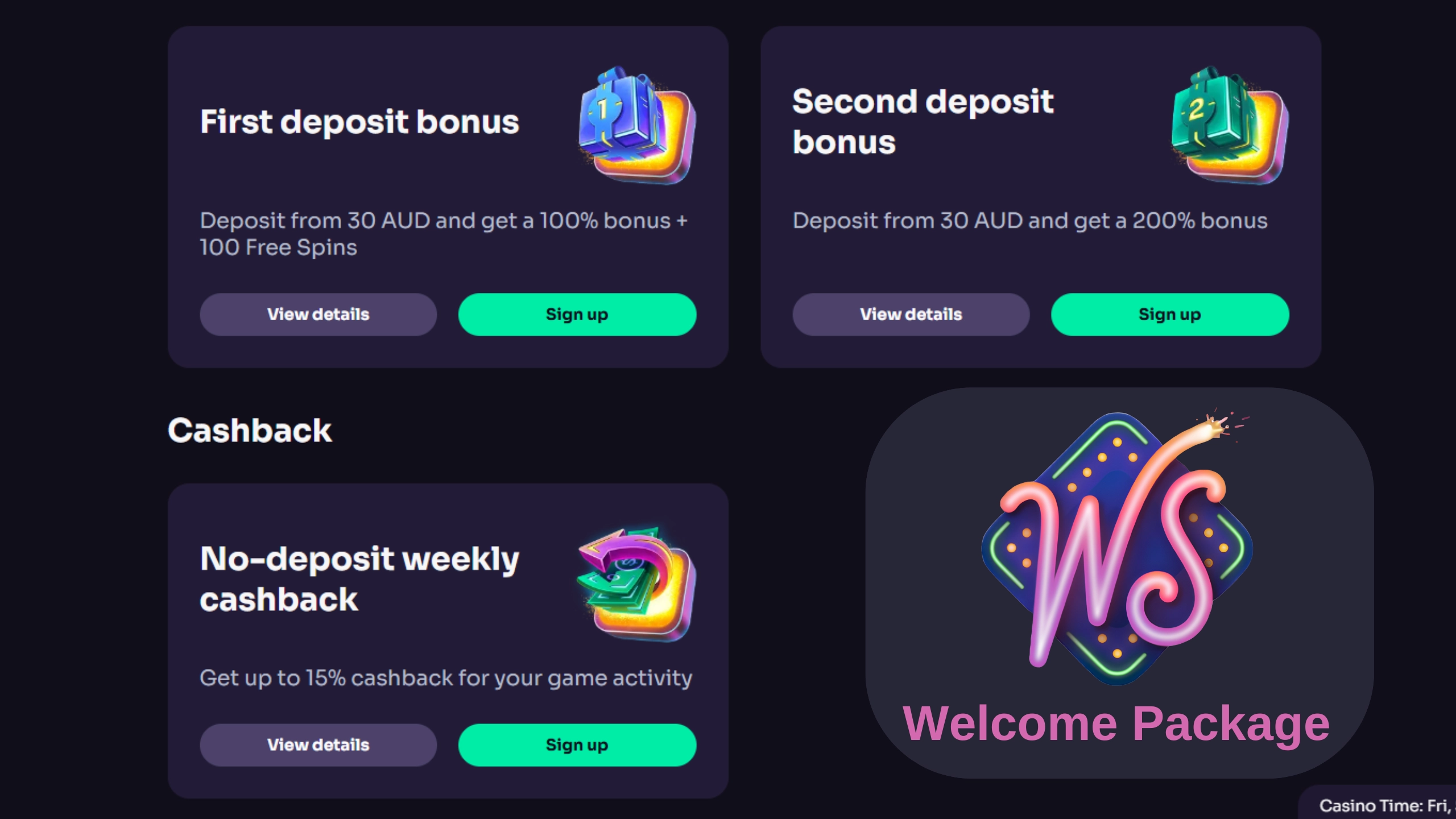 Ws Casino Welcome Package